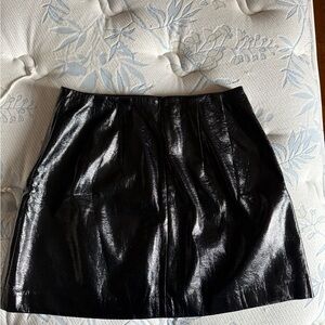 Express Black Patent Faux Leather Mini Skirt